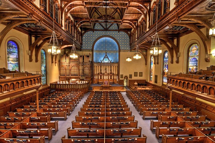 Interior of the Old Stone Church